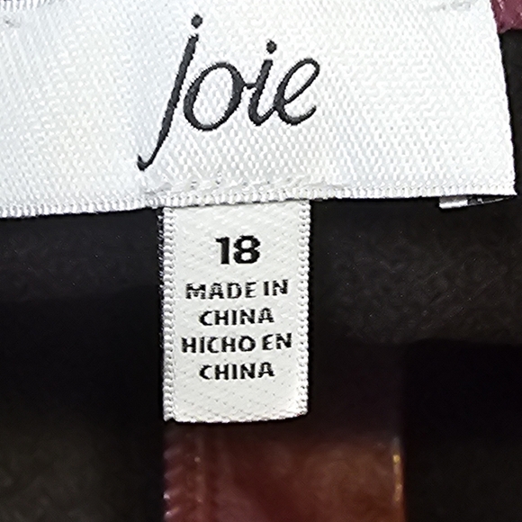 Joie Limited Edition Faux Burgundy Sz 18 Pants Straight Leg Pockets - Picture 5 of 13